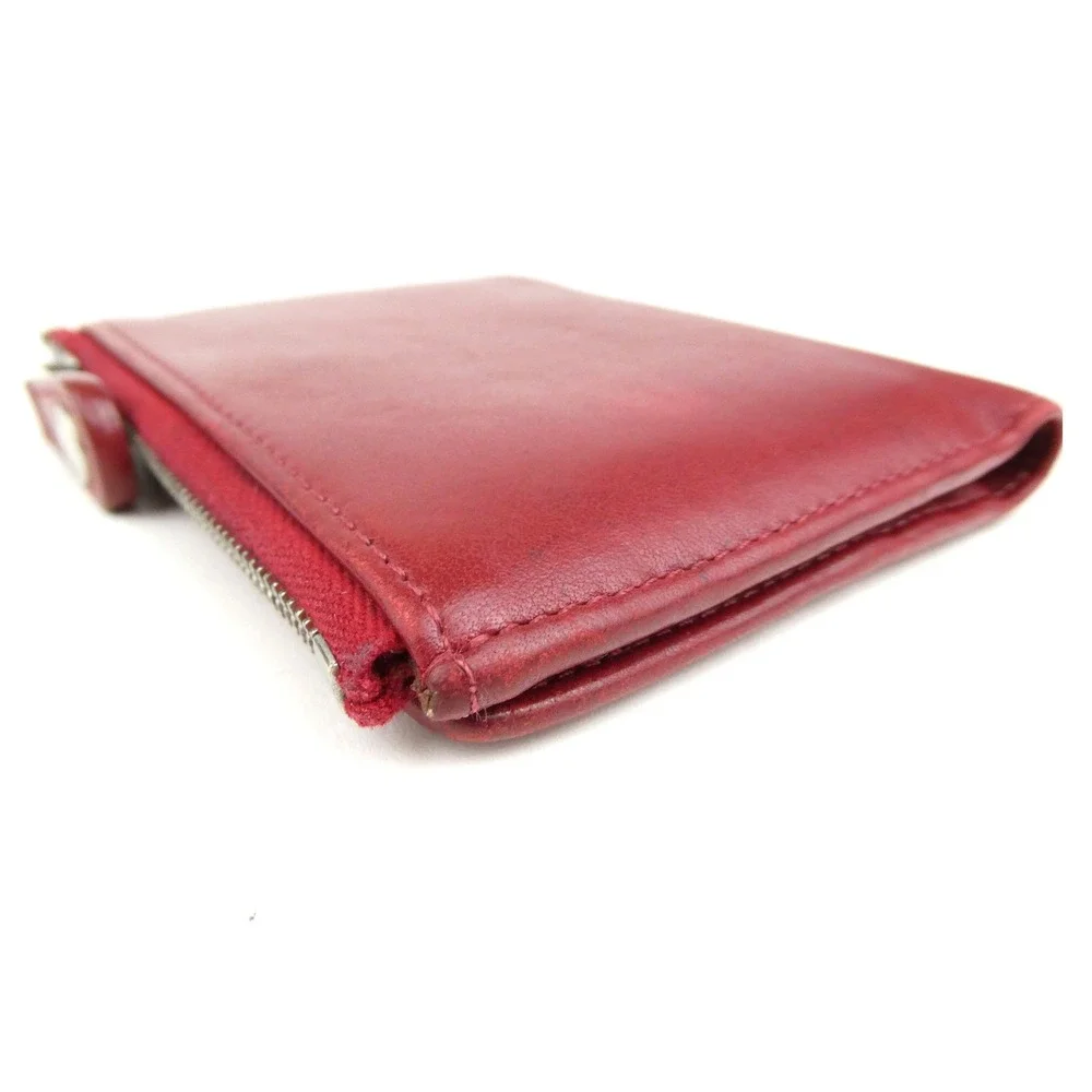 Coach Red Leather Small Bifold Wallet